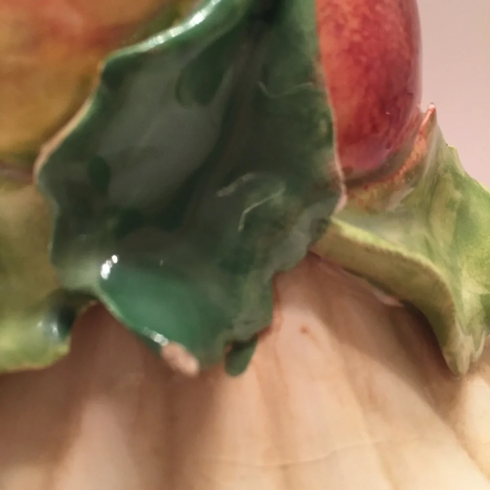 Vintage Handpainted Fruit Basket Small Made In Italy